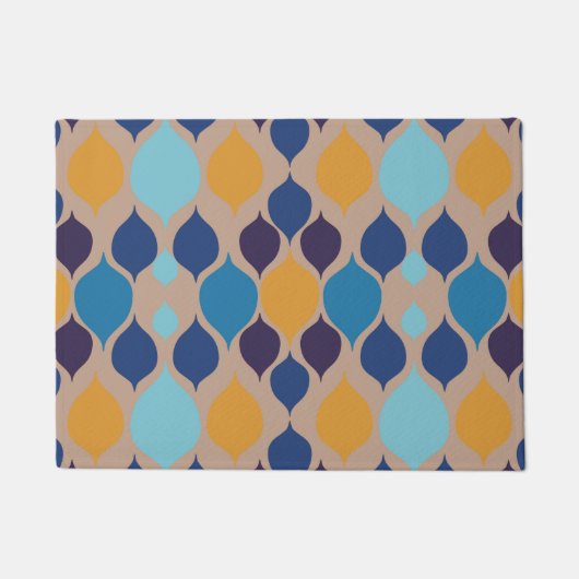Paillasson Mi-siècle 1960 Beige géométrique (Devant)