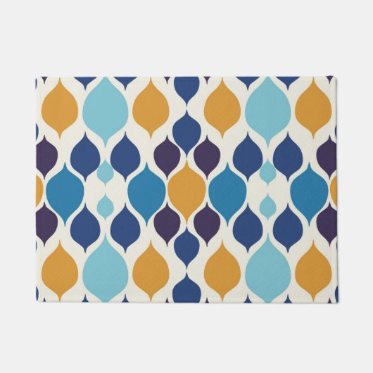 Paillasson Mi-siècle 1960 géométrique colorée (Devant)