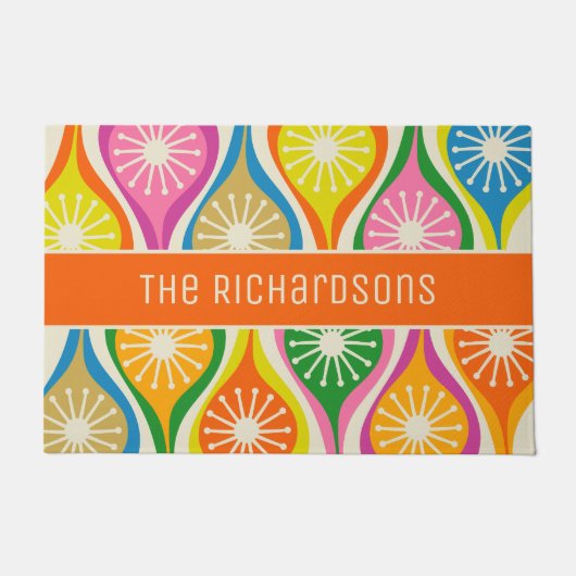 Paillasson Mi-Siècle Moderne Atomique gouttes Rétro Personnal (Devant)