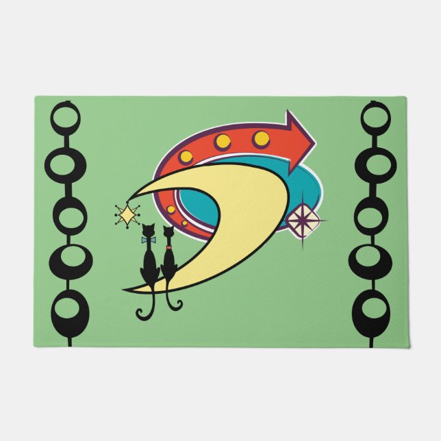 Paillasson Mi-siècle moderne Cool Chat Boomerang Moon Doormat (Devant)