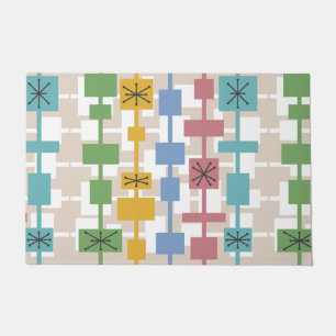 Paillasson Mi-siècle moderne géométrique Multicolore 1