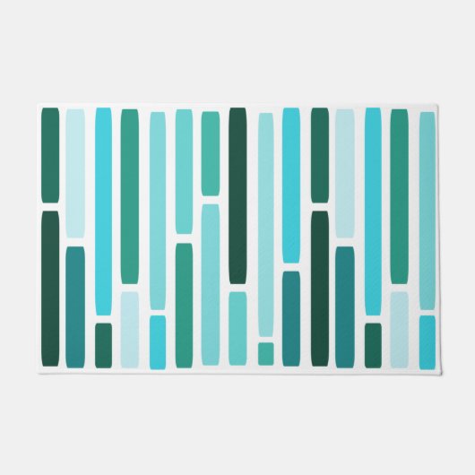 Paillasson Mi-Siècle Moderne Grilles Turquoise (Devant)