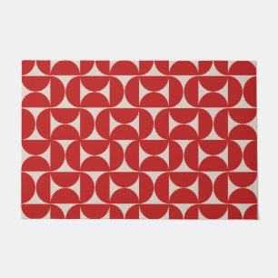 Paillasson Mi-siècle moderne Motif Abstrait Rouge