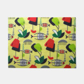 Paillasson Mi-siècle moderne poisson atomique design porte Ma (Devant)