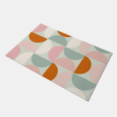 Paillasson Mi-siècle moderne Sage Vert Blush Orange Motif (Incliné)