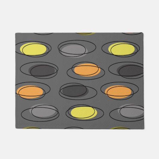 Paillasson Mi-Siècle Ovales modernes Scribbles gris ardoise (Devant)