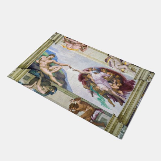 Paillasson Michelangelo - Création d'Adam, Chapelle Sixtine (Incliné)