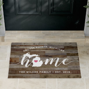 Paillasson Michigan Home State Personnalisé Wood Look