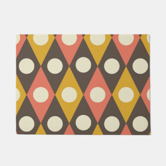 Paillasson Mid Century Circles on Terracotta Mustard Diamonds