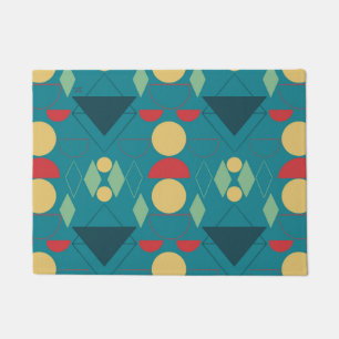 Paillasson Mid Century Mod géométrique Turquoise