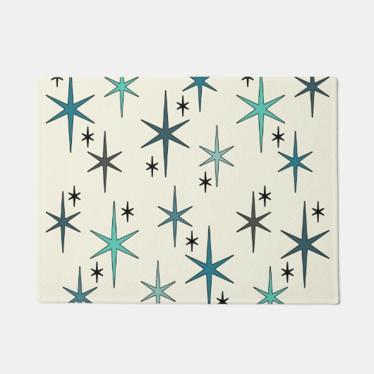 Paillasson Mid Century Modern Star Sky Turquoise (Devant)
