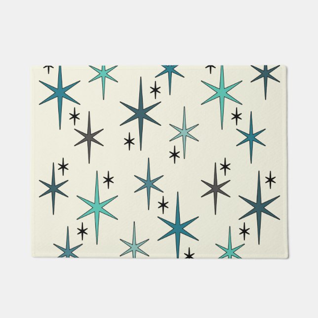 Paillasson Mid Century Modern Star Sky Turquoise (Devant)