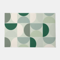 Mid Century Moderne Abstrait Motif Sage Green