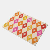 Paillasson Mid-Century Moderne Starbursauts sur Diamants Rétr (Incliné)