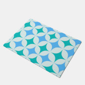 Paillasson Mid Century Retro Starburs Motif Turquoise Bleu (Incliné)