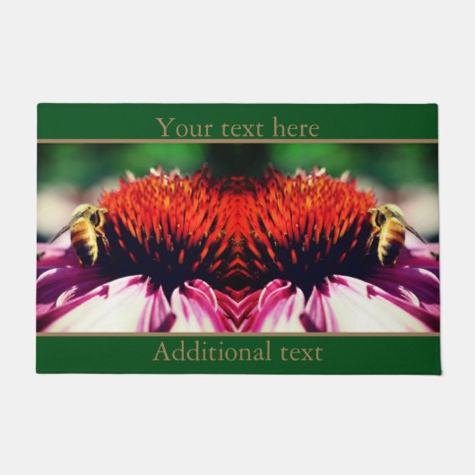 Paillasson Miel Bee Sur Echinacea Flower Personnalisé (Devant)
