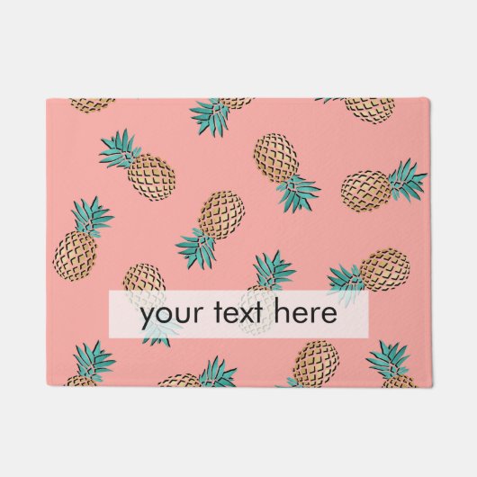 Paillasson mignon été tropical faux motif d'ananas (Devant)