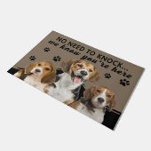 Paillasson Mignonne Chien, Pas Besoin De Frapper Nous Savons  (Incliné)