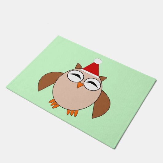 Paillasson Mignonne Chouette de Noël Porte Mat (Incliné)
