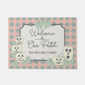 Paillasson Mignonne Citrouille Halloween Porte-mat avec nom (Devant)