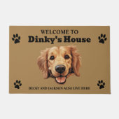 Paillasson Mignonne Golden Retriever Chien (Devant)