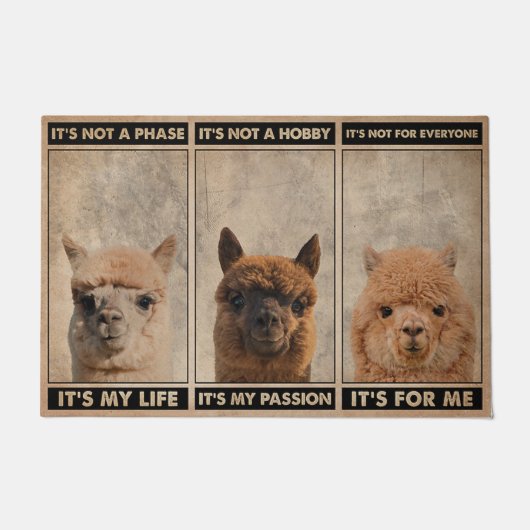 Paillasson Mignonne Llama Doormat, Drôle Citations (Devant)