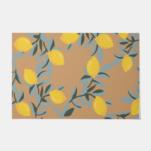 Paillasson Mignonne mat de porte d'été citron, Décor de fruit (Devant)