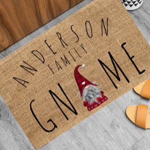 Paillasson Mignonne Noël Plaid Famille Bienvenue Gnome