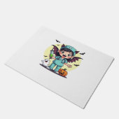 Paillasson Mignonne petite infirmière sorcière Halloween Prem (Incliné)
