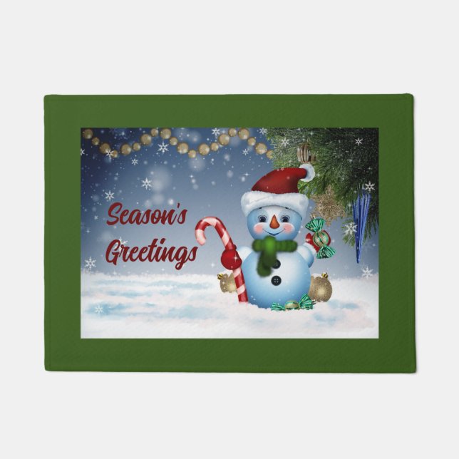 Paillasson Mignonne Snowman Porte Mat (Devant)