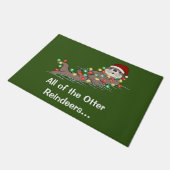 Paillasson Mignons lumières de Noël amusantes Otter Reindees (Incliné)