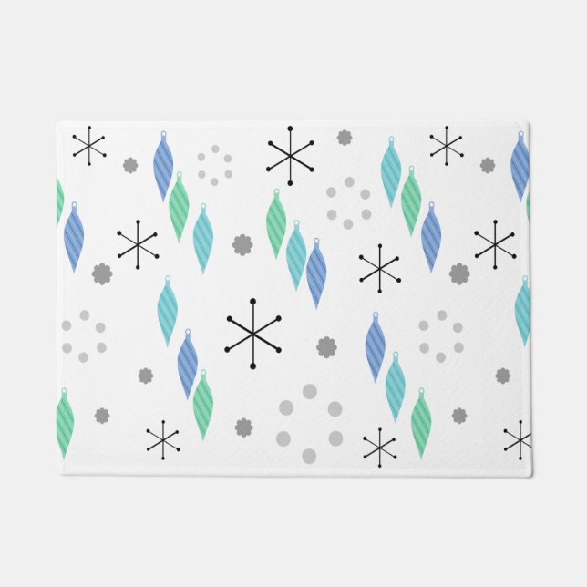 Paillasson Milieu du siècle moderne hiver vert (Devant)