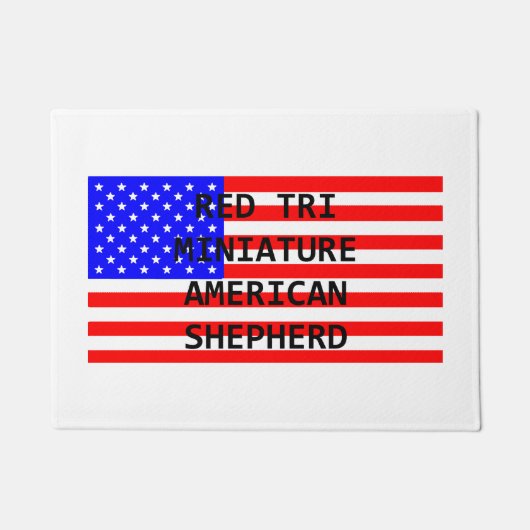 Paillasson mini am shep nom sur drapeau rouge tri (Devant)