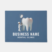 Paillasson Mini dentiste et bureau dentaire bleu dent brillan (Devant)