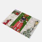 Paillasson Miniature Pinscher Chien Noël (Incliné)