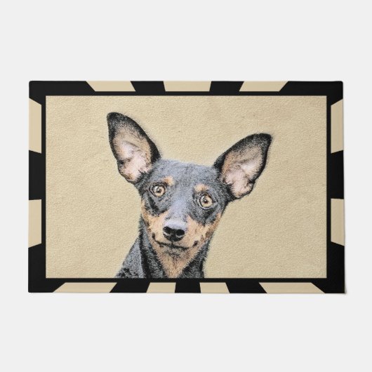 Paillasson Miniature Pinscher Peinture mignonne Chien Art ori (Devant)