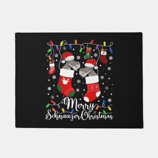 Paillasson Miniature Schnauzer Noël Mini Schnauzer Noël (Devant)