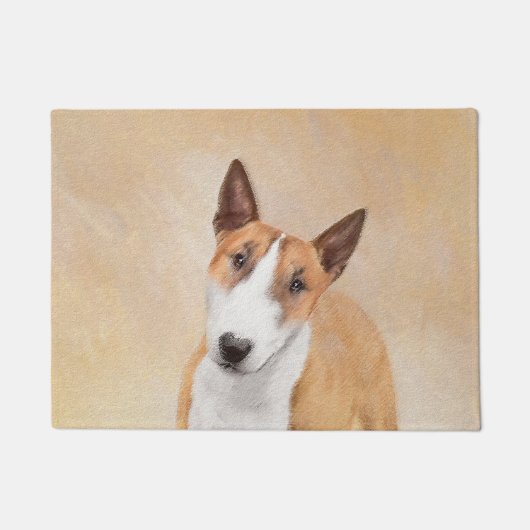 Paillasson Miniature Taureau Terrier Peinture - Joli Original (Devant)