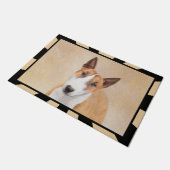 Paillasson Miniature Taureau Terrier Peinture - Joli Original (Incliné)