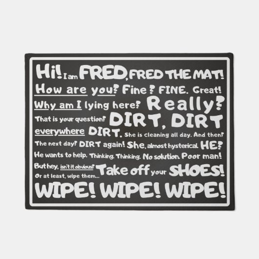 Paillasson Minimal, Witty - Fred the Mat, Votre texte humoris (Devant)