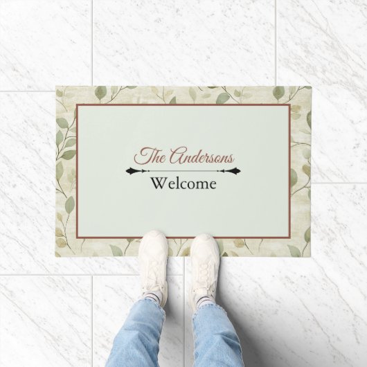 Paillasson Minimalist Art Doormat | Personalized Family Name (Intérieur)