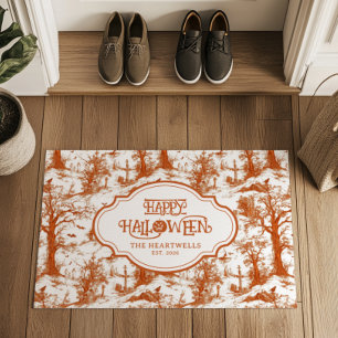 Paillasson Modèle de toile de Jouy de cimetière d'Halloween a
