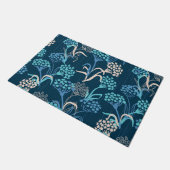 Paillasson Modèle Floral Hydrangea stylisé - Bleu élégant (Incliné)