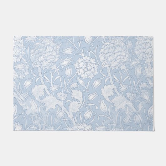 Paillasson Modèle Floral William Morris en mat bleu (Devant)