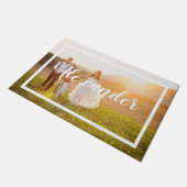 Paillasson Modèle moderne Monogramme Mariage Photo Doormat (Incliné)