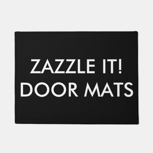 Paillasson Modèle noir mat de porte personnalisé (Devant)