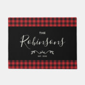 Paillasson Modèle Russe Moderne Rouge Buffalo Plaid Family Sc (Devant)