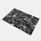 Paillasson Modèle Tropical moderne Noir Blanc Palm Feuilles (Incliné)