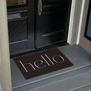Paillasson Modern Black Hors Scripté Bonjour Bienvenue