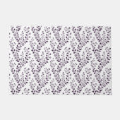 Paillasson Modern Boho Floral Pattern Plum White (Devant)